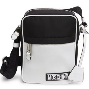 Moschino compact crossbody bag.